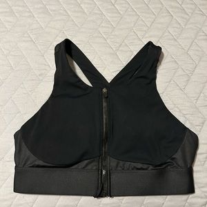 Fabletics Front zip high impact black sports bra size L